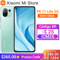 W magazynie wersja globalna Xiaomi 11 Lite 5G telefon komórkowy 8GB RAM 128GB ROM Snapdragon 780G Octa Core 90Hz 6.55 "wyświetlacz 64MP kamera 1
